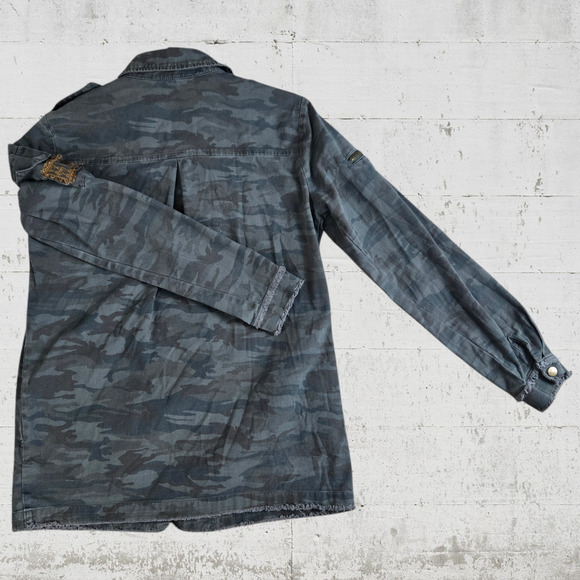 Willow and Clay Camo Bronze Metallic Patch Military Style Utility Jacket Size XS - Picture 12 of 12